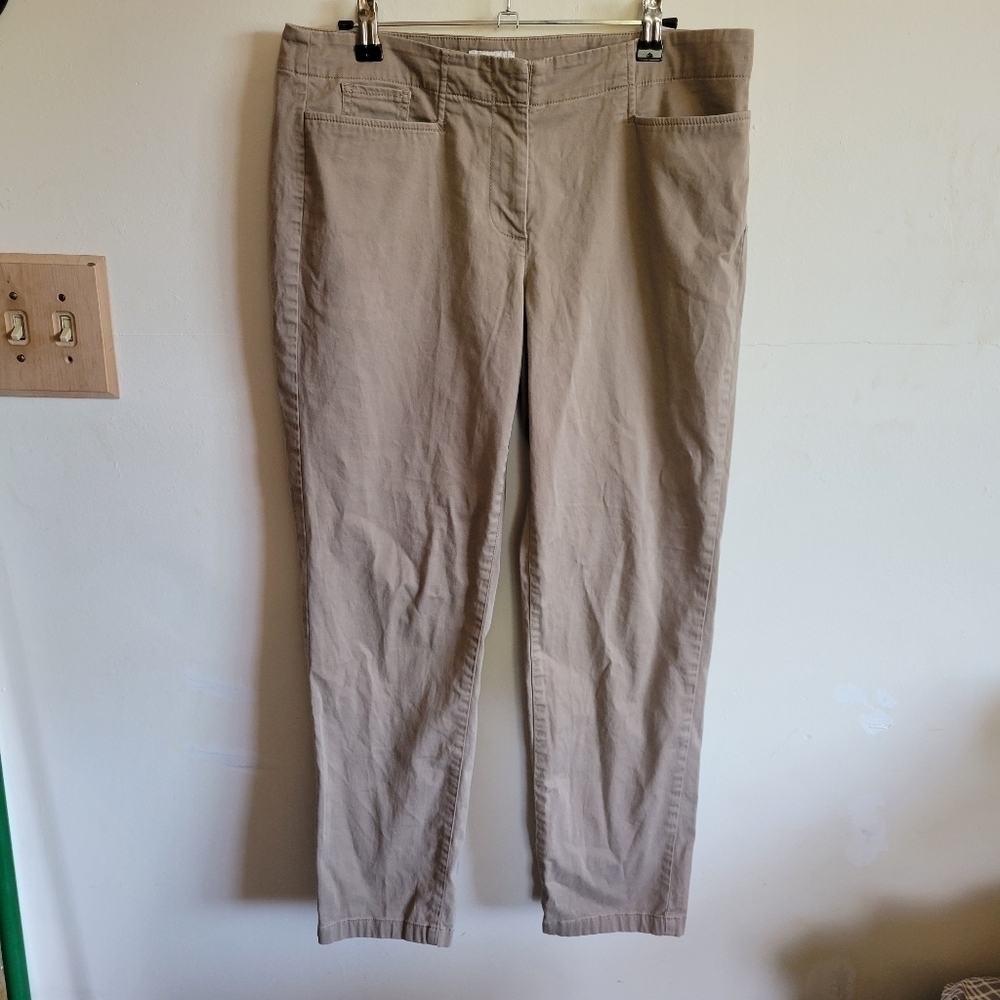 J. Jill Live In Chino Pants Tan Pockets Stretch Medium 8